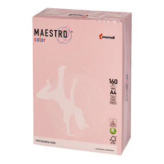 Papier kolorowy Maestro Color Pastele A4/160g, 250 arkuszy flamingo - OPI74