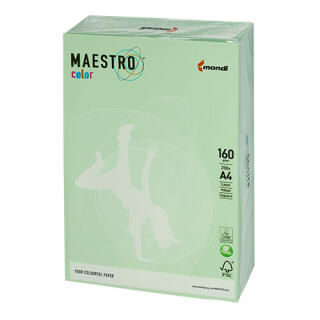 Papier kolorowy Maestro Color Pastele A4/160g, 250 arkuszy zielony - MG28