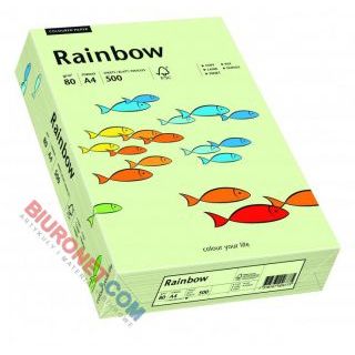 Papier kolorowy Rainbow, pastelowy, format A4, gramatura 80g/m2, 500 arkuszy blado zielony