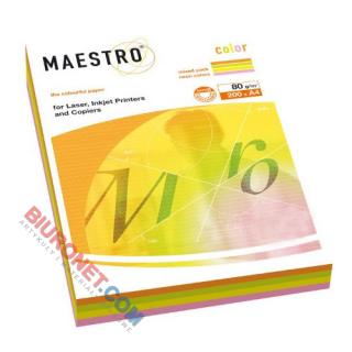 Papier Maestro Color Intensywne A4/80g, zestaw 5 kolorów intensywnych 250 arkuszy