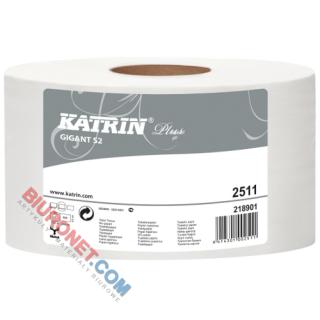 Papier toaletowy Katrin Plus Gigant S2 2511, biały papier celulozowy, 2-warstwowy, do podajników 12 rolek x 100 m
