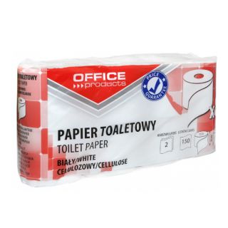 Papier toaletowy Office Products, standardowy biały papier celulozowy, 2-warstwowy 8 rolek x 15 m