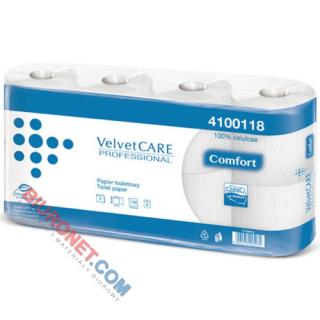 Papier toaletowy Velvet CARE Professional, standardowy biały papier celulozowy, 2-warstwowy 8 rolek x 15 m