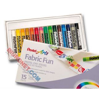 Pastele do tkanin Pentel Arts Fabric Fun PTS, kredki farbujące materiał 15 kolorów