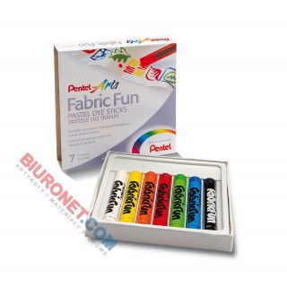 Pastele do tkanin Pentel Arts Fabric Fun PTS, kredki farbujące materiał 7 kolorów