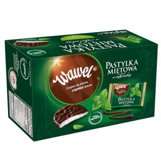 Pastylka Miętowa Wawel, w czekoladzie, pudełko 210g