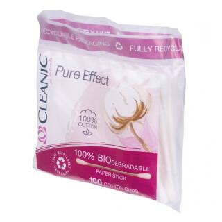 Patyczki higieniczne Cleanic Pure Effect, w folii 100 sztuk