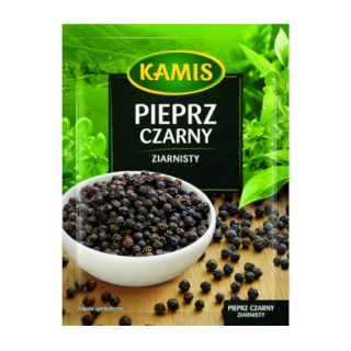 Pieprz czarny ziarnisty Kamis, w torebce 20g