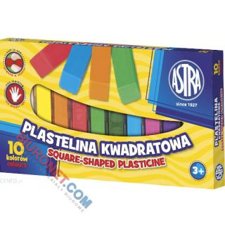 Plastelina Astra, kwadratowa 10 kolorów
