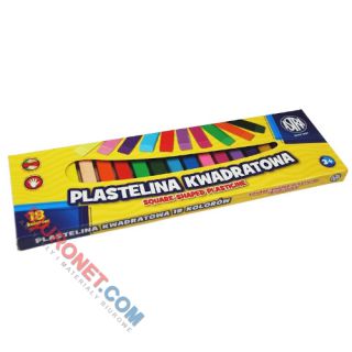 Plastelina Astra, kwadratowa 18 kolorów