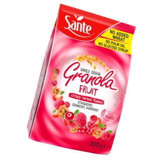 Płatki śniadaniowe Sante Granola Pełne Ziarno Owocowa, truskawka - żurawina - malina 350g