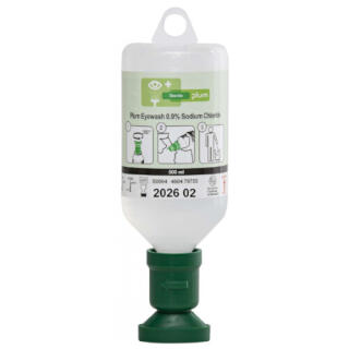 Płyn do oczu PLUM Eyewash 0,9% chlorku sodu, sterylny, z nakładką na oko 500 ml