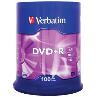 Płyty DVD+R Verbatim 4,7GB 16x, cake 100 sztuk