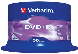 Płyty DVD+R Verbatim 4,7GB 16x, cake 50 sztuk