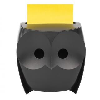 Podajnik na karteczki Post-it Z-Notes Sowa 76 x 76 mm + żółty bloczek 45 kartek x 2 GRATIS czarny