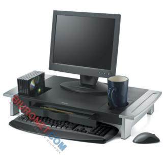 Podstawa pod monitor Fellowes Premium Office Suites, wielofunkcyjna, ergonomiczna srebrno-czarna