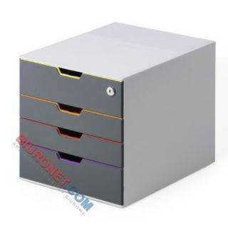 Pojemnik Durable Varicolor Safe, zamykana szafka z 4 szufladami 1 szuflada zamykana