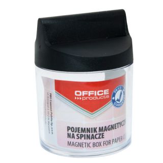 Pojemnik magnetyczny na spinacze Office Products, okrągły, bez spinaczy transparentny