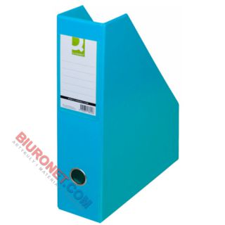 Pojemnik na dokumenty Q-Connect A4/76mm, składany, karton powlekany PVC jasny niebieski
