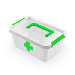 Pojemnik, pudełko, apteczka na leki antybakteryjny MOXOM, transparentny 4,5 litra