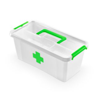 Pojemnik, pudełko, apteczka na leki antybakteryjny MOXOM, transparentny 8 litrów