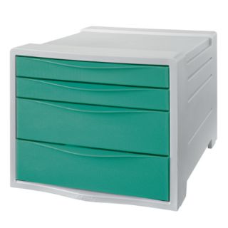 Pojemnik z szufladami Esselte Colour Breeze, szafka z 4 szufladami zielona