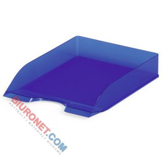 Półka na dokumenty Durable Basic Trend A4, przezroczysta tacka biurkowa niebieska