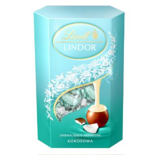 Praliny Lindt Lindor Cornet Cocos, czekoladki mleczne z nadzieniem kokosowym 200g