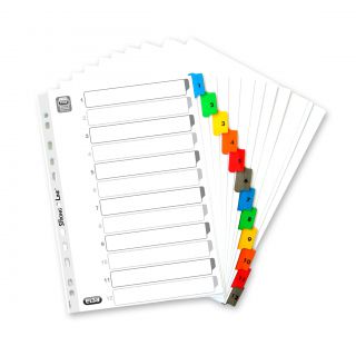 Przekładki numeryczne Oxford Mylar A4, kartonowe kolorowe, z kartą opisową 1 - 12