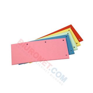 Przekładki podłużne Dotts 1/3 A4, kartonowe 240x105 mm, 100 sztuk kolor różowy