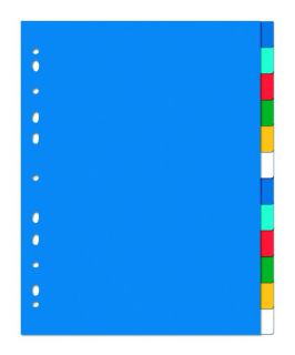 Przekładki z kolorowymi indeksami Oxford A4+, 6 kolorów, plastikowe z dodatkową kartą opisową 12 kart
