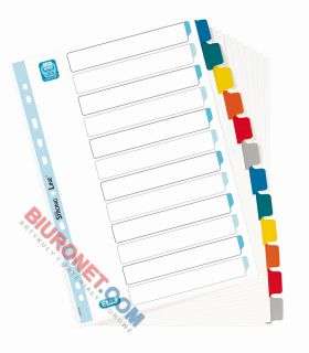 Przekładki z kolorowymi indeksami Oxford Mylar A4, 5 kolorów, kartonowe z kartą opisową 12 kart