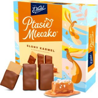 Ptasie Mleczko Słony Karmel Wedel, pianka w białej czekoladzie karmelowej 340g