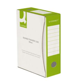 Pudełko archiwizacyjne Q-Connect bezkwasowe biało-zielone 1szt  grzbiet 100mm