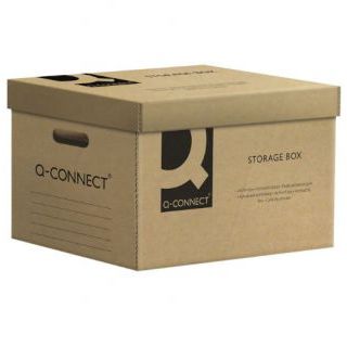 Pudełko archiwizacyjne Q-Connect Storage Box, kontener o pojemności 6 x 80mm, brązowe, pokrywa 515 x 305 x 350 mm