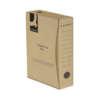 Pudełko archiwizacyjne Q-Connect Transfer Case A4, bezkwasowe, brązowe, 20 sztuk grzbiet 80mm