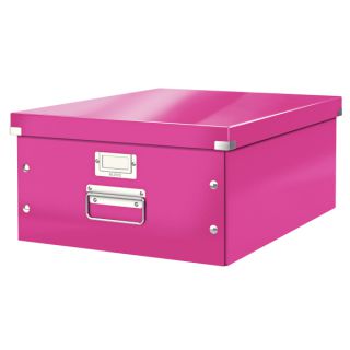 Pudełko uniwersalne Leitz Click&Store WOW A3, archiwizacyjne z pokrywą i uchwytem różowe