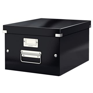 Pudełko uniwersalne Leitz Click&Store WOW A4, archiwizacyjne z pokrywą i uchwytem czarne