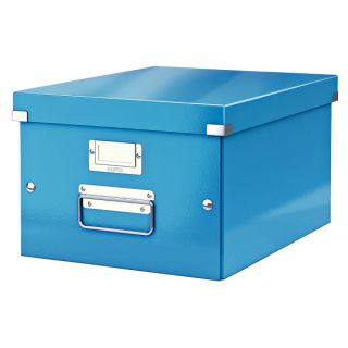 Pudełko uniwersalne Leitz Click&Store WOW A4, archiwizacyjne z pokrywą i uchwytem niebieskie