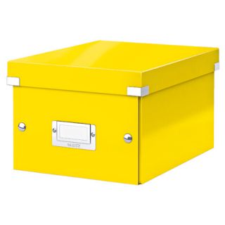 Pudełko uniwersalne Leitz Click&Store WOW A5, archiwizacyjne z pokrywą i uchwytem żółte