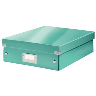 Pudełko z przegródkami Leitz Click&Store WOW A4, archiwizacyjne z pokrywą jasne niebieskie