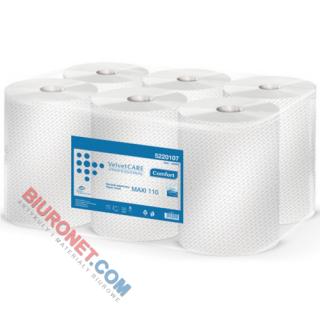 Ręcznik w rolce Velvet CARE Professional Comfort Maxi 110, biały papier celulozowy, 2-warstwowe, do dozowników 6 rolek x 230 m
