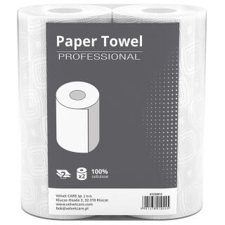 Ręczniki papierowe VELVET Professional, kuchenne, biały papier celulozowy, 2-warstwowy 2 rolki x 50 listków