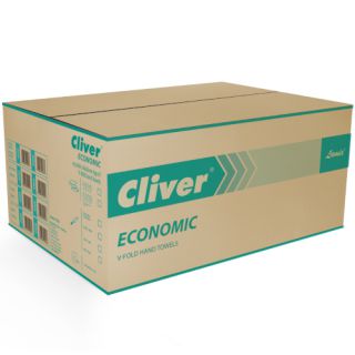 Ręczniki składane Lamix Cliver Economic 2240 typu V, zielony papier makulaturowyy, 1-warstwowe, do dozowników 20 x 200 listków