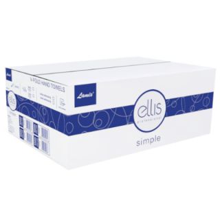 Ręczniki składane Lamix Ellis Professional Simple typu V, biały papier celulozowy, 2-warstwowe, do dozowników 20 x 150 listków