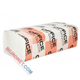 Ręczniki składane Office Products typu ZZ, biały papier celulozowy 18g, 2-warstwowe, do dozowników 20 x 150 listków