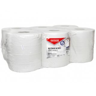 Ręczniki w rolce Office Products Maxi, biały papier makulaturowy 36g, 2-warstwowe, do dozowników 6 rolek x 120 m