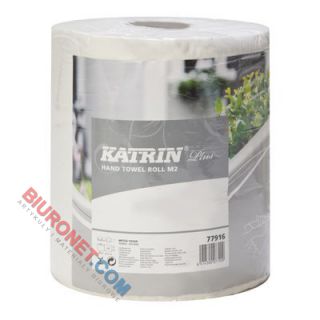 Ręczniki w roli Katrin Plus Roll M2 2658, biały papier celulozowy, 2-warstwowe, do dozowników 1 rolka x 90m