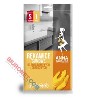 Rękawice gumowe Anna Zaradna, żółte, 1 para, antypoślizgowe rozmiar L