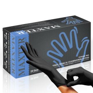 Rękawice nitrylowe Maxter 6.0, bezpudrowe, czarne, 90 sztuk rozmiar XL